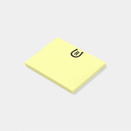 Horseshoe monogram gele Post-it® notities Notes (Schuin)