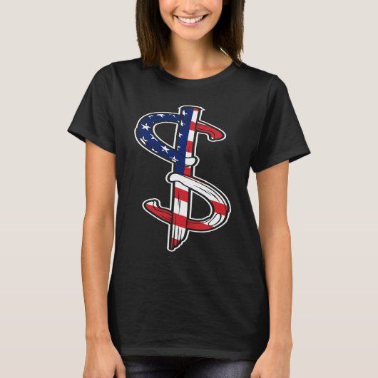Horseshoe Pitching USA Vlag T-shirt (Voorkant)