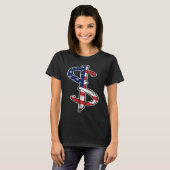 Horseshoe Pitching USA Vlag T-shirt (Voorkant volledig)