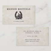 Horseshoe Rose Equestrian Farm Ranch Horse Visitekaartje (Voorkant / Achterkant)