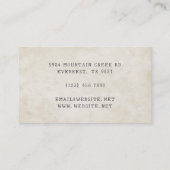 Horseshoe Rose Equestrian Farm Ranch Horse Visitekaartje (Achterkant)