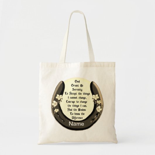 Horseshoe serenity gebed Tote Tas (Voorkant)