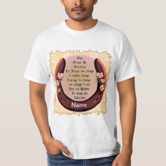  Horseshoe Serenity Prayer  T-shirt (Voorkant)