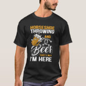 Horseshoe Throwing And Beer Funny Pitching Horse S T-shirt (Voorkant)