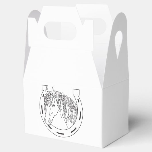 Horseshoe Zwart Wit Feest Western Party Paard Bedankdoosjes (Geopend)