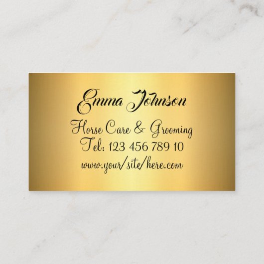 Horseshoeing Gold Black Visitekaartje (Achterkant)