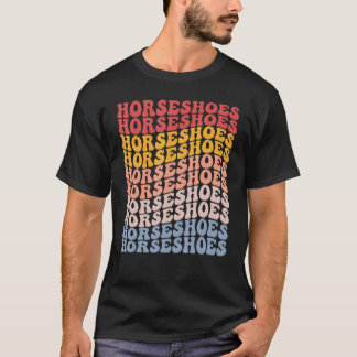 Horseshoes Groovy Retro Sports T-shirt