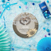 Horseshoes Jute Kant Zonnebloemen Trouw Bruiloft Papieren Bordje (Feest)