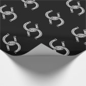 Horseshoes op zwart cadeaupapier (Hoek)