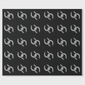 Horseshoes op zwart cadeaupapier (Vlak)