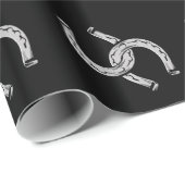 Horseshoes op zwart cadeaupapier (Rol Hoek)