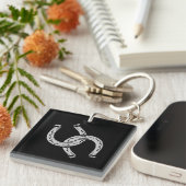 Horseshoes op zwart sleutelhanger (Voorkant Rechts)