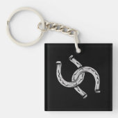 Horseshoes op zwart sleutelhanger (Voorkant)