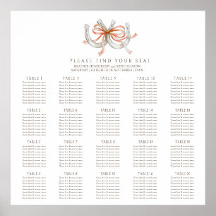 Horseshoes oranje linten 20 tafel herfst bruiloft poster