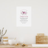 Horseshoes roze linten kunst unplugged bruiloft poster (Keuken)