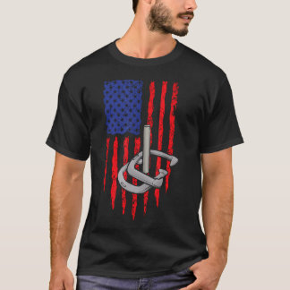 Horseshoewerpen Usa Amerikaanse Vlag Hoefijzers T-shirt