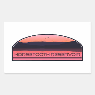 Horsetooth Reservoir Colorado Red Sunrise Rechthoekige Sticker