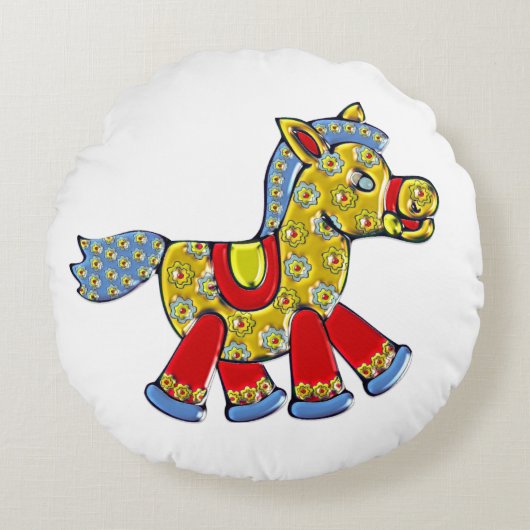 Horsey BABY DECOR Rond Kussen (Voorkant)