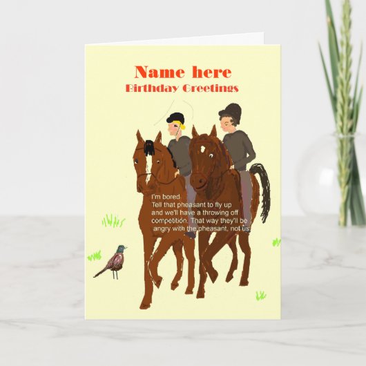 Horsey Birthday Kaart (Voorkant)