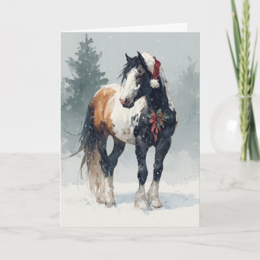  Horsey Christmas Greeting Card  Feestdagen Kaart (Voorkant)