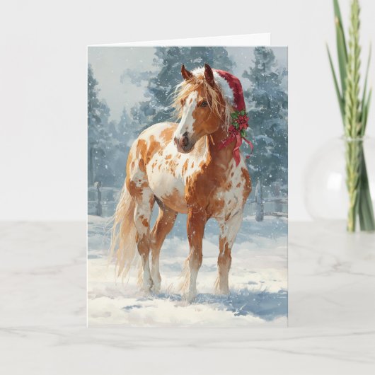  Horsey Christmas Greeting Card  Feestdagen Kaart (Voorkant)