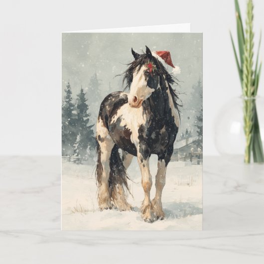  Horsey Christmas Greeting Card  Feestdagen Kaart (Voorkant)