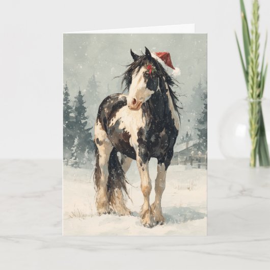  Horsey Christmas Greeting Card  Feestdagen Kaart (Voorkant)