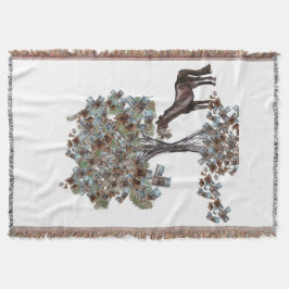 Horsey Eating $ Tree Deze versie heeft meer blader Deken