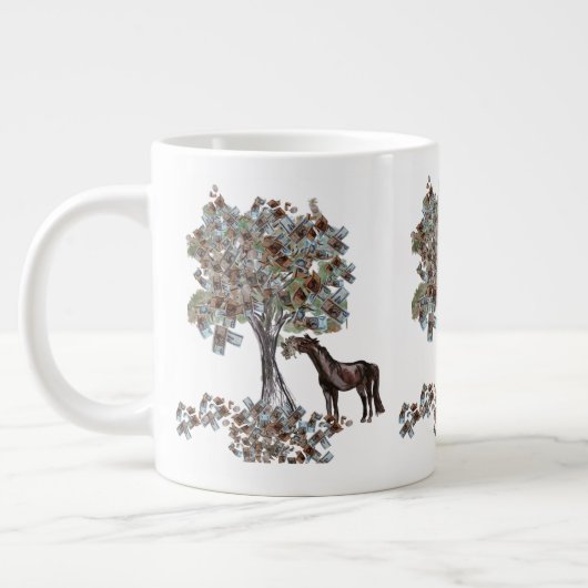 Horsey Eating $ Tree Deze versie heeft meer blader Grote Koffiekop (Links)