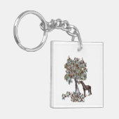 Horsey Eating $ Tree Deze versie heeft meer blader Sleutelhanger (Voorkant Links)