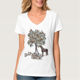 Horsey Eating $ Tree Deze versie heeft meer blader T-shirt