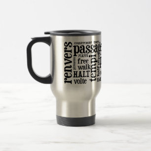 Horsey-Girl's Dressage Terms Travel Mug in Black Reisbeker