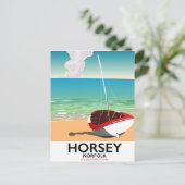 Horsey Norfolk Beach reisposter Briefkaart (Staand voorkant)