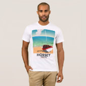 Horsey Norfolk Beach reisposter T-shirt (Voorkant volledig)