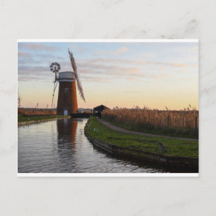 Horsey Norfolk Broads sunset briefkaart