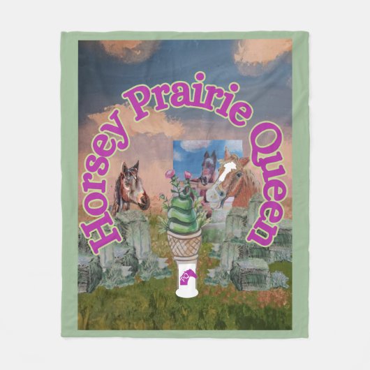 Horsey Prairie Queen Fleece Deken (Voorkant)