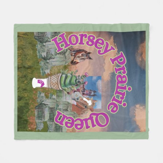 Horsey Prairie Queen Fleece Deken (Voorkant (Horizontaal))