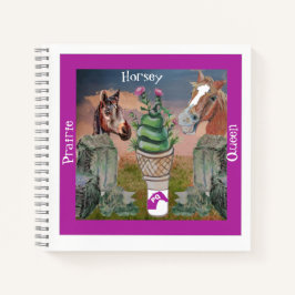 Horsey Prairie Queen, schattige kegel van gras en  Notitieboek
