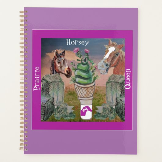 Horsey Prairie Queen, schattige kegel van gras en  Planner (Voorkant)