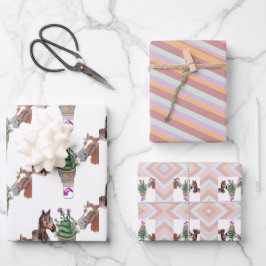 Horsey prairie queen, strepen inpakpapier