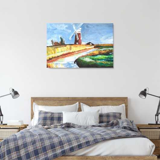 Horsey Windpomp Canvas Afdruk (Insitu (Slaapkamer))