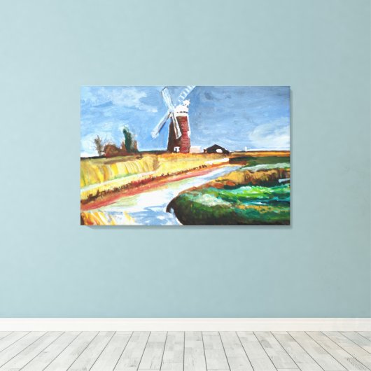 Horsey Windpomp Canvas Afdruk (Insitu (Houten vloer))