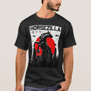 Horsezilla Grappige paard tee,Cute Zwarte Paard Li T-shirt
