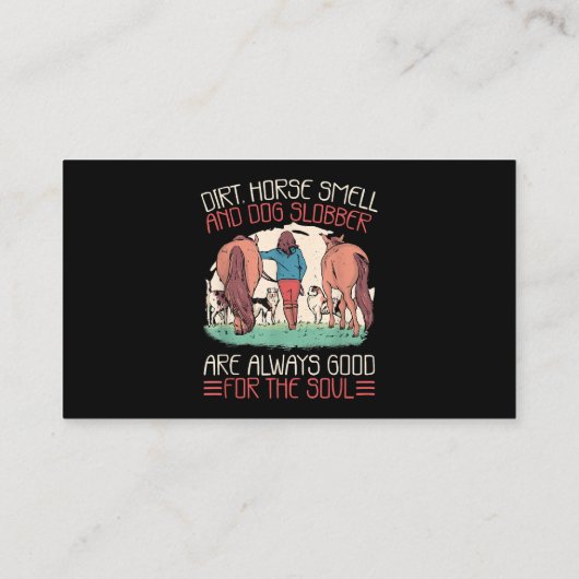 Horsgekreeft en honden Slobber Horses en Dogs Love Visitekaartje (Achterkant)