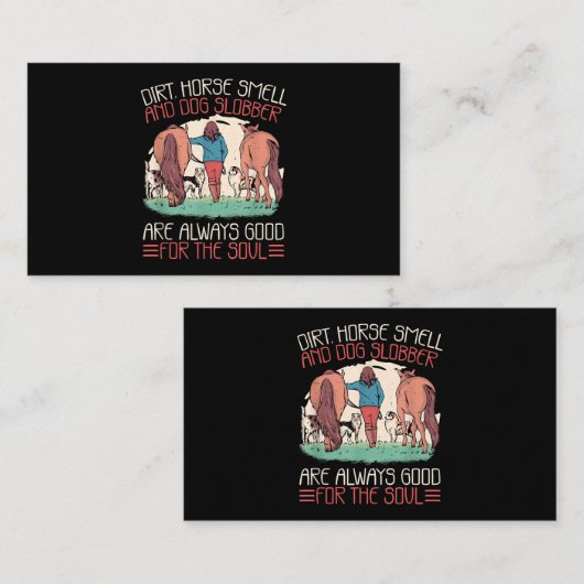 Horsgekreeft en honden Slobber Horses en Dogs Love Visitekaartje (Voorkant / Achterkant)