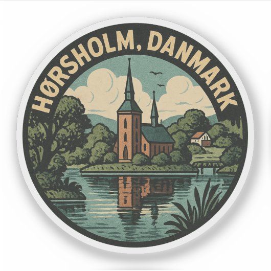 Hørsholm Denemarken Kerk Sticker (Voorkant)