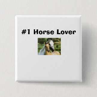 horsie, #1 Horse Lover Vierkante Button 5,1 Cm