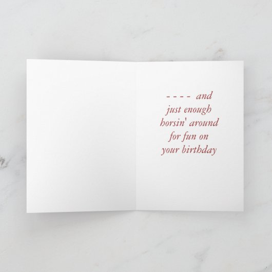 Horsin rond op uw verjaardag kaart (Binnen)