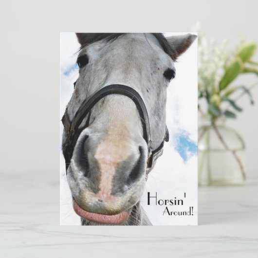 Horsing Around - Funny Horse Face for equestrians Kaart (Staand voorkant)