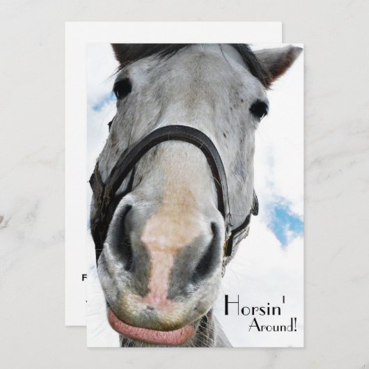 Horsing Around - Funny Horse Face for equestrians Kaart (Voorkant / Achterkant)